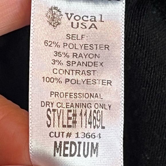 Vocal Punk Embellished USA Made Black Jersey Sz Medium Disco Bling Mob Wife - Picture 9 of 14